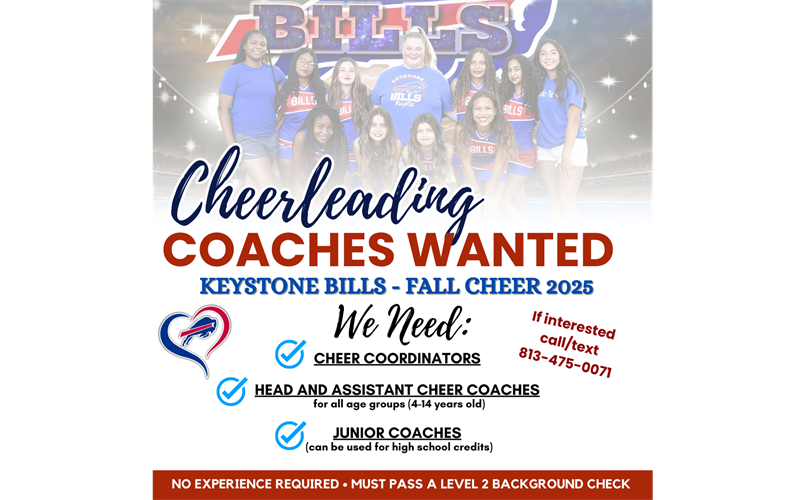 Cheer Coaches Needed! Apply Here!